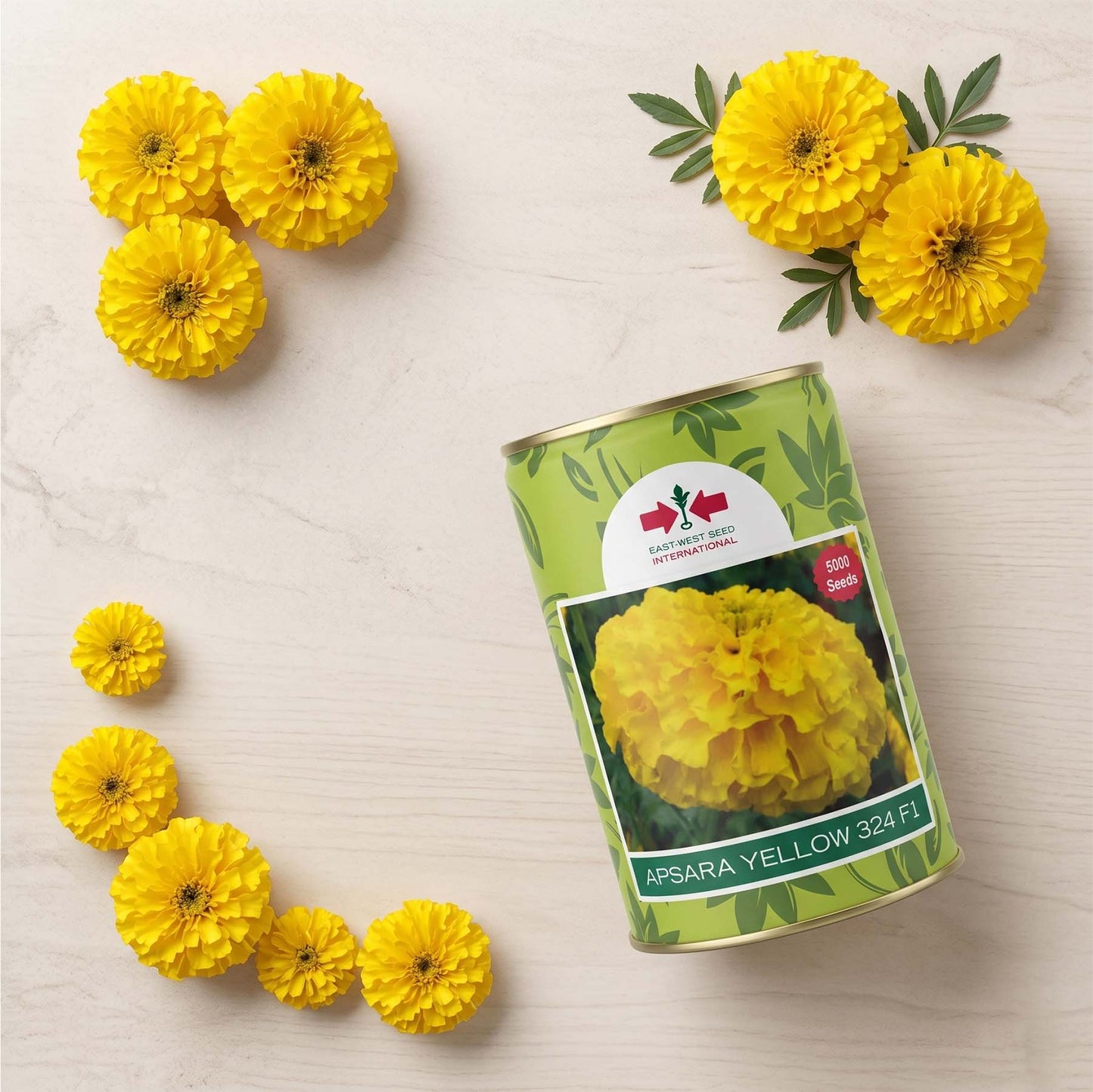 Marigold East West Apsara Yellow Flower Seeds Online | Dhartibeej